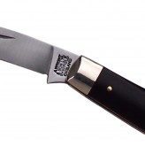 Ebony folding knife with peach pruner blade